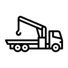 Crane Truck outline icon. crane truck line illustration