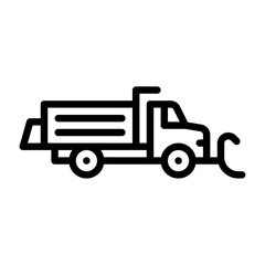 Snow Plow Truck outline icon. truck line illustration
