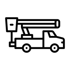 Bucket Truck outline icon. truck line illustration
