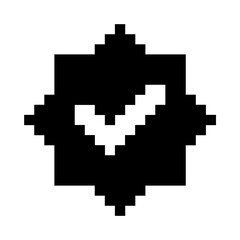 pixelated verified badge icon