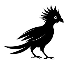 Fototapeta premium Black Eagle Silhouette Vector Illustration Flying with Spread Wings