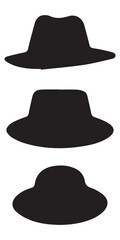 Collection of Retro Hats Silhouette Illustration