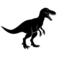 Fototapeta premium Tyrannosaurus rex dinosaur vector illustration with animal silhouettes
