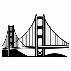 Obraz premium Golden Gate Bridge in San Francisco with ocean and city skyline in the background