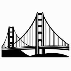 Fototapeta premium Golden Gate Bridge in San Francisco with ocean and city skyline in the background