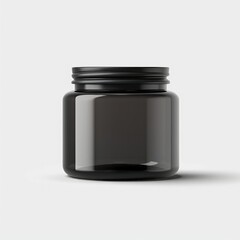 Black Jar mock-up on white background 3D style ,Gloss colour