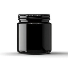 Black Jar mock-up on white background 3D style ,Gloss colour