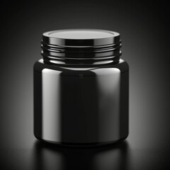Black Jar mock-up on white background 3D style ,Gloss colour