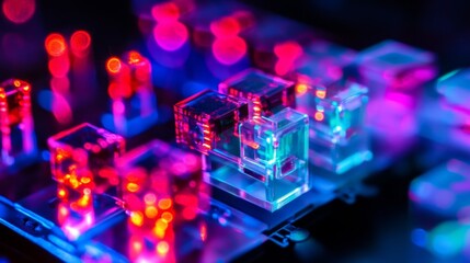 Exploring semiconductor nano devices future tech lab digital art advanced research environment close-up view gigapixel imagery