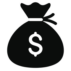 Money bag with dollar vector on white background