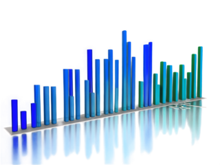 Vibrant bar graph displaying financial data on a modern laptop screen
