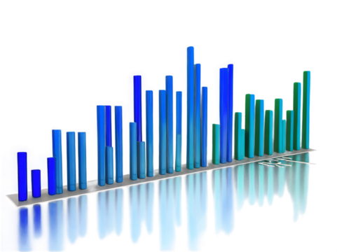 Vibrant bar graph displaying financial data on a modern laptop screen