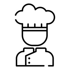 Chef, cook black line icon
