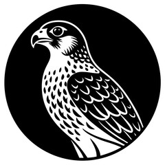 Forsaken falcon silhouette vector illustration