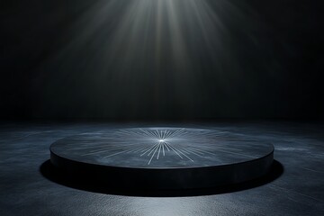 Dark Circle Stage with Spotlight