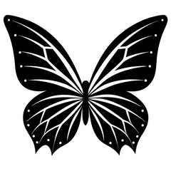 Holographic Butterfly Wings silhouette vector illustration 