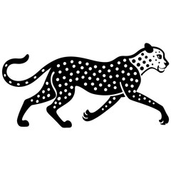 Running cheetah in motion blur silhouette vector illustration 