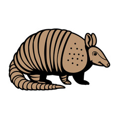 Armadillo Illustration with Textured Shell