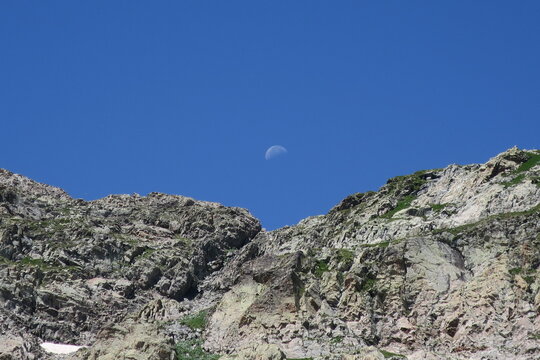 Mountain with moon