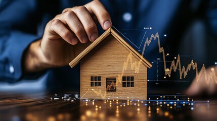 Analyzing home prices trends real estate market graph economic environment gigapixel copy