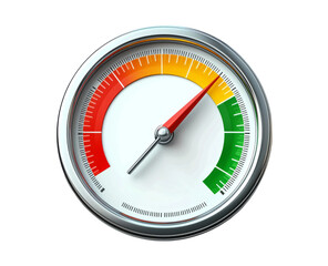 Precision gauge with colorful indicators for measuring performance levels