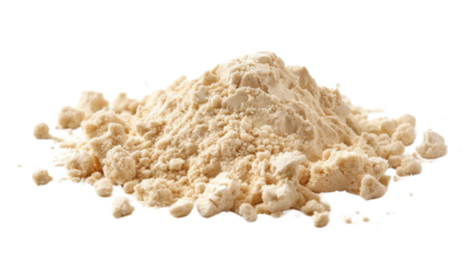Pile of ginger powder on transparent background