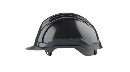 Fototapeta premium Black construction helmet safety gear isolated for industrial protection worker outfit or building site personal equipment head protection concept