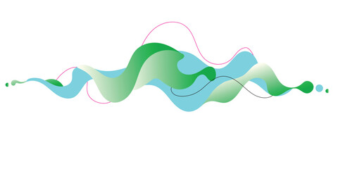 This image features flowing, stylized blue waves against a white background.