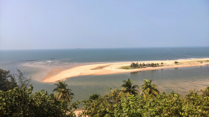 Shiroda beach in Maharashtra, India - view from Redi fort
