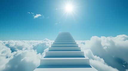 Heavenly stairway to a bright sky