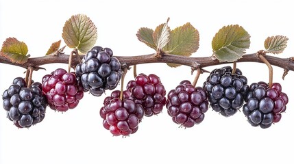 Obraz premium Fresh blackberries on branch