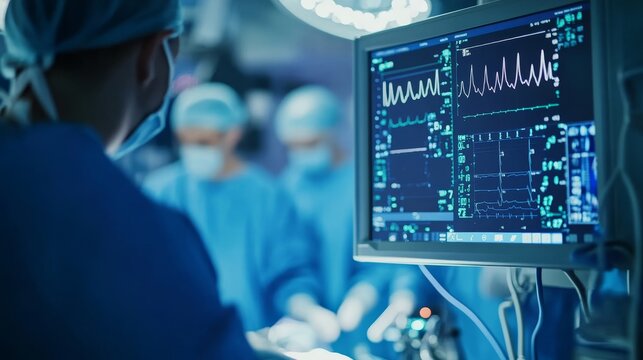 Dedicated doctors and nurses stabilize patient in calm yet tense operating room atmosphere