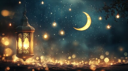 Captivating magical ramadan elements global celebration digital artwork enchanted atmosphere immersive perspective