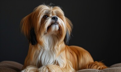 Adorable pet dog wallpaper with cute facial and body fur Generate AI