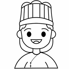 Simple female chef icon design with flat style, can be used as a cooking editing tool symbol.