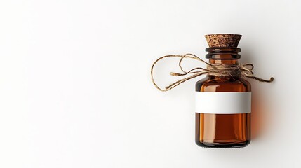 Amber Glass Bottle with Cork and Twine: A Rustic Charm