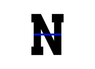 Bold Letter N with Blue Bar.eps