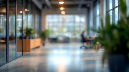 Abstract blurred office interior room. blurry working space with defocused effect. use for background or backdrop in business concept