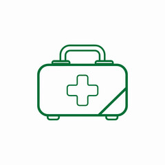 Obraz premium First Aid Kit Icon, Vector Illustration, Flat, Green and White, for Emergency, Medical, and Healthcare, Usable for Web and App Design