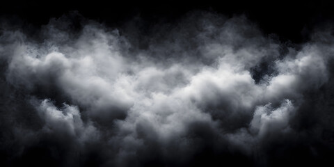 Obraz premium Black clouds. Clouds with transparent background of black color. Halloween overlay, realistic smoke fog overlay. Backgrounds with cloud textures with transparencies
