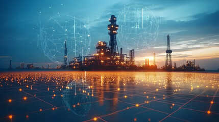 Fototapeta premium Digital Transformation in Oil 
