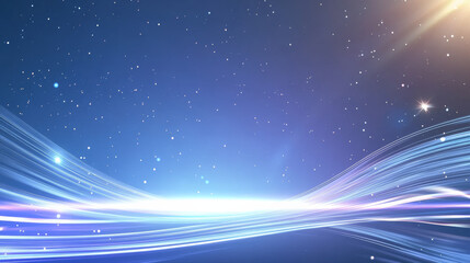 Obraz premium Abstract Blue Starry Sky Technology Background