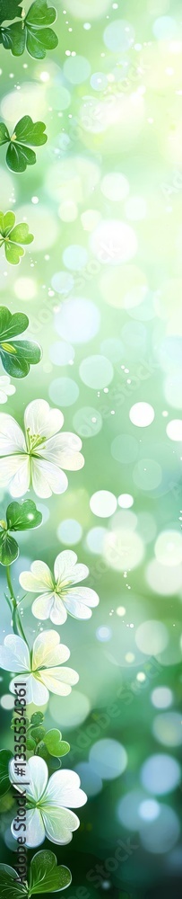Wall mural an abstract background with green shamrocks for st patrick's day and springtime.