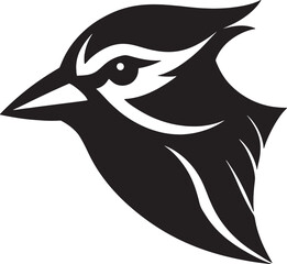  Blue jay head bird silhouette vector art illustration