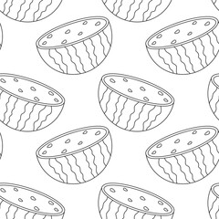 Unique pattern featuring sliced watermelons in a minimalist design for summer decorations