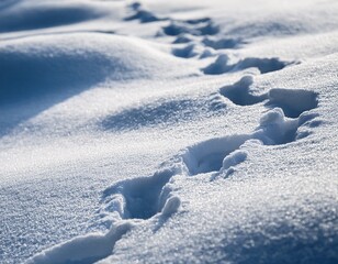 Obraz premium footprints in the snow, footprints on a thick pile of snow