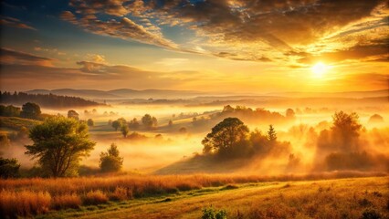 Vintage Sunbeam in Open Space: Golden Hour Morning Light Stock Photo