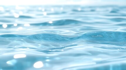 Close-up of gently rippling turquoise water with soft light reflections.