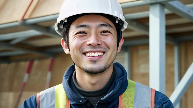 工事現場で働く男性　AI