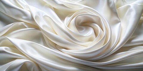 Obraz premium Vintage Swirling White Silk Fabric Texture - Elegant Draped Textile Background